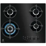 כיריים גז 60 ס"מ 4 להבות דגם KGG6437K  Electrolux זכוכית שחורה
