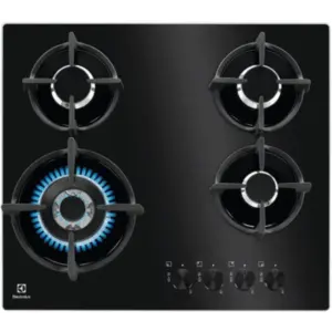 כיריים גז 60 ס"מ 4 להבות דגם KGG6437K  Electrolux זכוכית שחורה