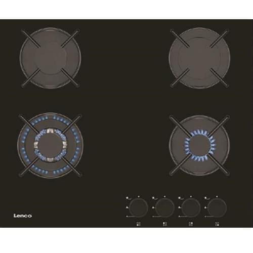 LGH6408 כיריים גז זכוכית 4 להבות Lenco LGH6408BK – תמונה 1