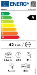 ⁦מכונת כביסה 11 ק"ג 1600 סל"ד דגם WG66B2A3IL SIEMENS⁩ – תמונה ⁦3⁩