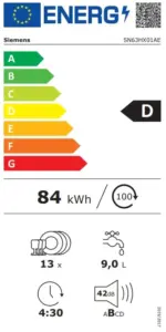 ⁦מדיח כלים רחב 60 ס"מ אינטגרלי מלא דגם SIEMENS SN63HX01AE⁩ – תמונה ⁦2⁩