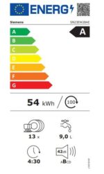⁦מדיח כלים רחב 60 ס"מ דגם SIEMENS SN23EW28AE  לבן⁩ – תמונה ⁦3⁩