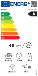 ⁦מכונת כביסה 9 ק"ג דגם SIEMENS WG46G2Z9IL⁩ – תמונה ⁦4⁩