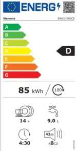 ⁦מדיח רחב 60 ס"מ אינטגרלי מלא דגם SIEMENS SN63HX06CE HomeConnec שחור⁩ – תמונה ⁦3⁩