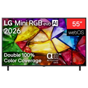 טלוויזיה חכמה 55" LG 4K Mini RGB אל ג'י 55MRGB85B6C