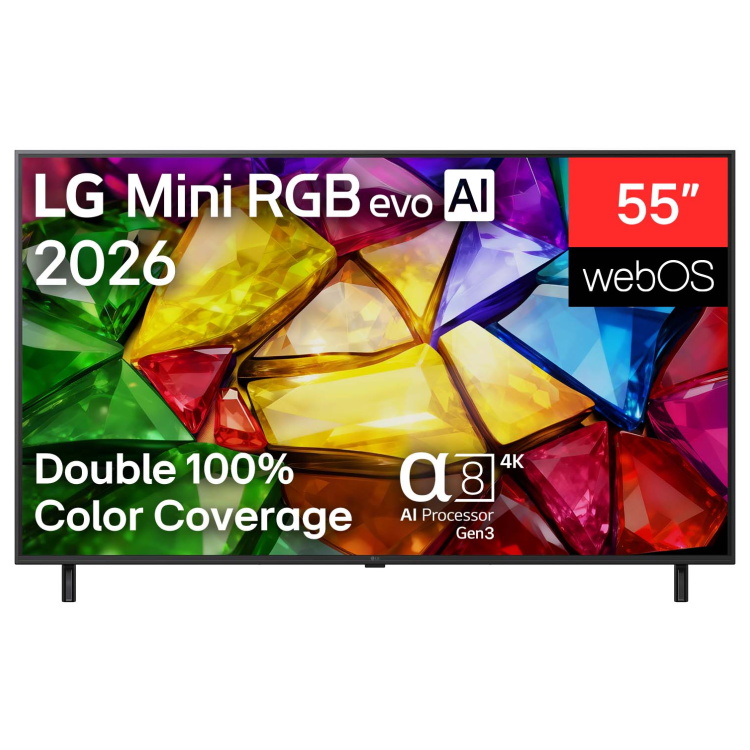 3(3813) טלוויזיה חכמה 55" LG 4K Mini RGB אל ג'י 55MRGB85B6C – תמונה 1