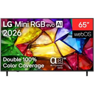 טלוויזיה חכמה 65" LG 4K Mini RGB AI אל ג'י 65MRGB85B6C