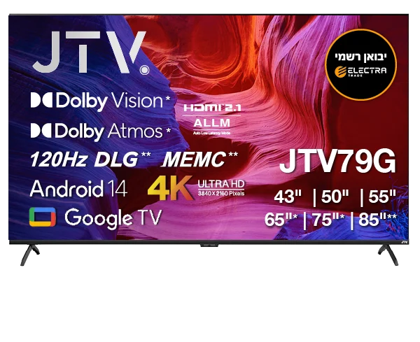 DSVVSVD טלוויזיה חכמה "75 JTV Google TV 4K דגם 75JTV79G – תמונה 1